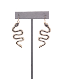 Fashion Rhinestone Snake Earrings ES700109 GOLD